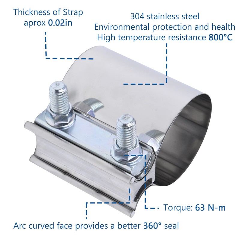 Exhaust Pipe Clamp 4.0 Inch Butt Joint Exhaust Clamp for