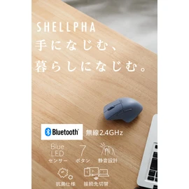 Elecom M-SH31MBSKNV Wireless Mouse, Silent, 5 Buttons + Tilt, Bluetooth, Compatible with 2.4 GHz, Multi Pairing (Up to 3 Units), Small, Navy