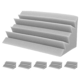 VICASKY Pack of 6 Light Grey Sponge Sound Insulation Pads Soundproof Foam Sound Insulation Plate Sound Insulation Corner Bass Trap