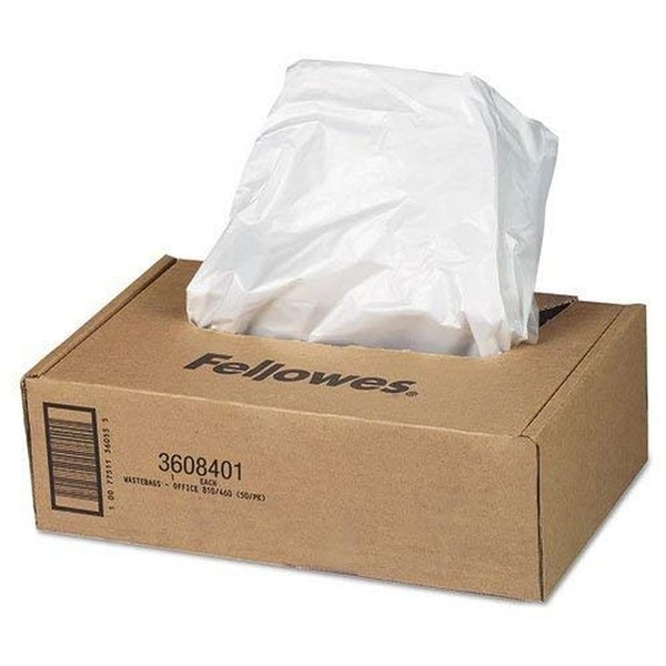 Fellowes Powershred Waste Bags for AutoMax 500C and 300C Auto Feed Shredders, 50 Bags & Ties (3608401)