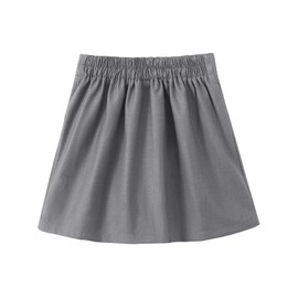 Noomelfish Girls Button Pleated Scooter Skirt School Uniform Skort, Grey, Size 11-12 Years
