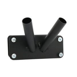 Double Flag Pole Holder, Steel Balcony Mount, 22mm Diameter, Black
