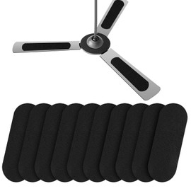 10 Pcs Ceiling Fan Filters for Blades Activated Coconut Shell Carbon Filter Unscented Ceiling Fan Blade Air Filter for Home Kitchen (Black)