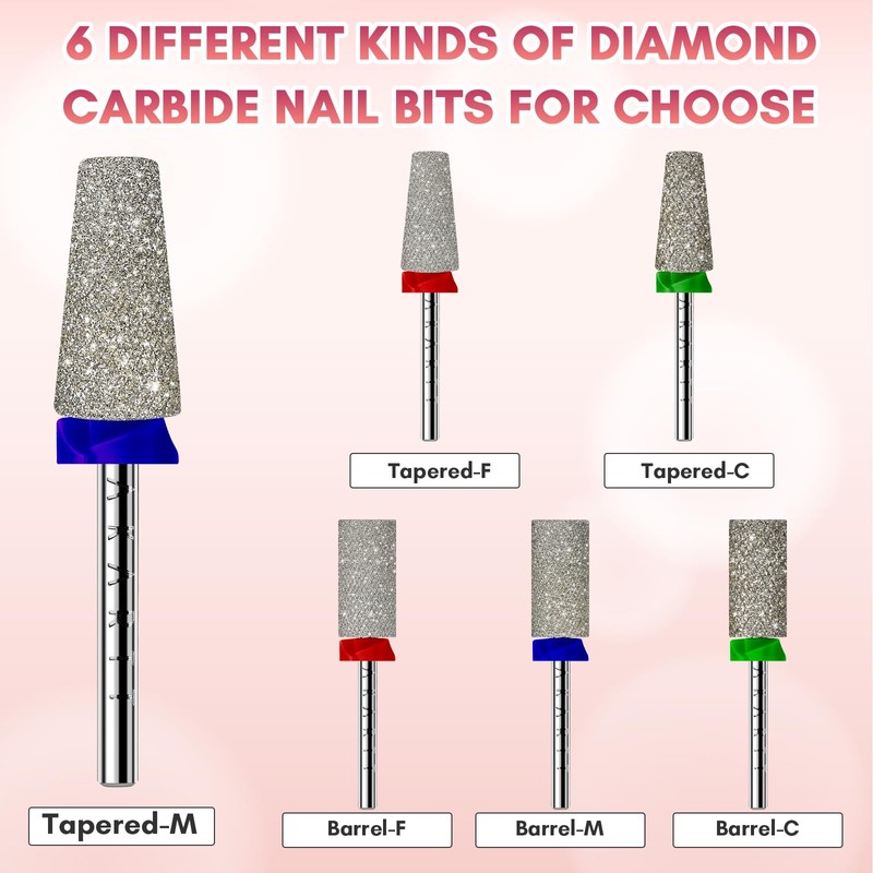 Makartt Nail Cutter Attachment Bits - Electric Nail Drill Bits