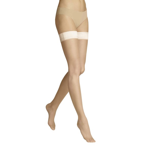 ITEM m6 - Invisible STAY-UPS Women's Powder L Hold-Up Stockings with Compression in 15 Denier Look