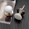 NCL White Door Knobs, Satin Nickel Keyless Door Handles, Porcelain