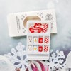 24Pcs Christmas Press on Nails Short Square Fake Nails Red