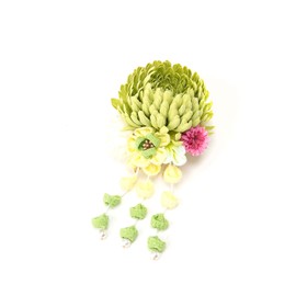 Watmosphere Yukata Hair Ornament, Coming-of-age Ceremonies, Flowers, Weddings, Kimonos, Hair Accessories, After-parties, Kimono, Dresses, Sleeve Closure, Graduation Ceremonies, School Entrance Ceremonies, Hair Arrangement, green