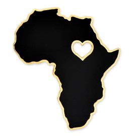PinMart Equality Lapel Pin –Heart of Africa Lapel Pin – Gold Plated Enamel for BLM Advocates – Raise Awareness and Fight for Equality – Badge for Clothing, Bags, and Lanyards - 5 Pack