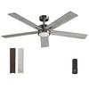 Vagizm 52 Inch Ceiling Fan Brushed Nickel Remote Controlled Dimmable