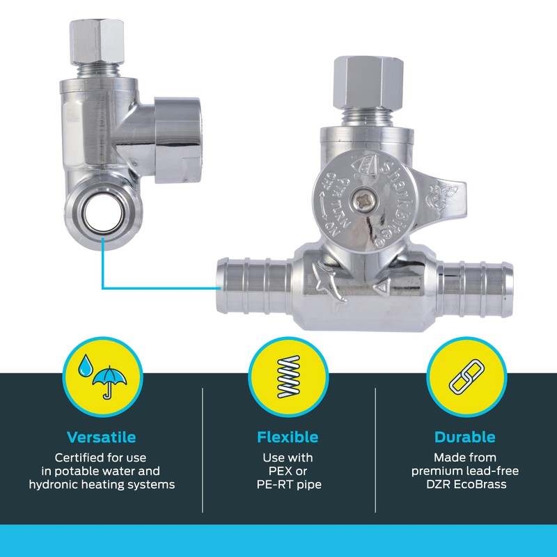 SharkBite 1/2 x 1/2 x 1/4 Inch OD Compression Crimp