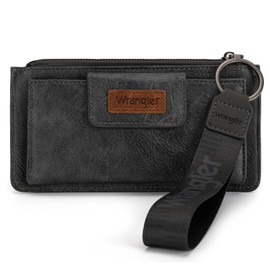 Wrangler Wallet for Women Ladies Female Card Cases Leather Money Organizers Phone Wristlet Keychain Wallet Large Clutch with Coin Purse and RFID Lining WG179-W013GY