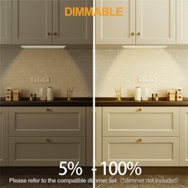 Ansen Hardwired Under Cabinet Lighting, 18IN 15W 998.4LM LED Light for Kitchen/Closet, CRI>92, R9>90, Dimmable, 3 Color Temperature, 3000K/4000K/5000K(Warm White, Cool White, Daylight)