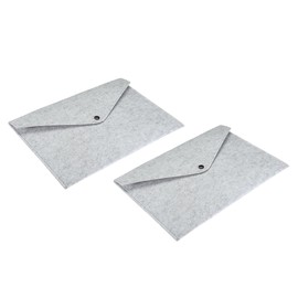 YOKIVE 2 Pack Felt File Folders, A4 Button Closure Document Bag | Envelope Files Storage Pouch, Great for Office Stationery(Light Gray)