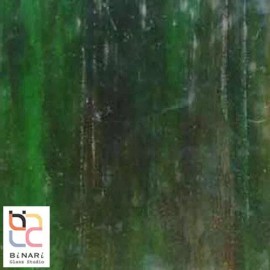 8x10 in Stained Glass:  Green w/ Steaks of Amber - 1 Sheet