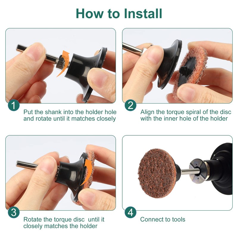SUNJOYCO 90pcs 2 inch Quick Change Sanding Discs, Nylon Surface