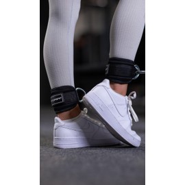 Fitgriff® Foot Straps V3 - for Fitness Training on Cable Pull - (Pack of 2) Ankle Straps for Women and Men (Black)