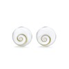 AeraVida Tiny Stacking Round Spiral Shiva White Shell .925 Silver