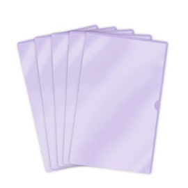 Lavender Vinyl Folders, Heavy Duty Plastic Folders with Clear Front Pocket, Doctor Stuff, Legal Size L-Type Document Holder for Home, Office and Medical, Pack of 25