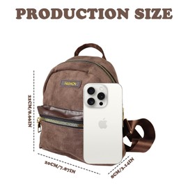 WisePoint Small Backpack for Women, Suede Womens Backpack Small Backpack Purse, Small Backpacks Ladies Backpack with Handle (brown)