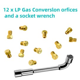 Range Stove Oven Orifice Conversion Kit Propane Lp Natural Gas Brass Jet Burner Nozzle,Grill LP Gas Conversion Kit for Weber,12 Pcs M6x0.75, Orifice Hole Size 0.5mm, Replacement Parts Gas Spray Tip