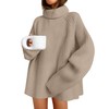 ZESICA Women's 2025 Fall Winter Sweaters Oversized Turtleneck Long Sleeve
