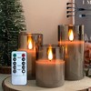 LEDHOLYT Rechargeable Flameless Candle, Flashing LED Pillar Real Wax Candle
