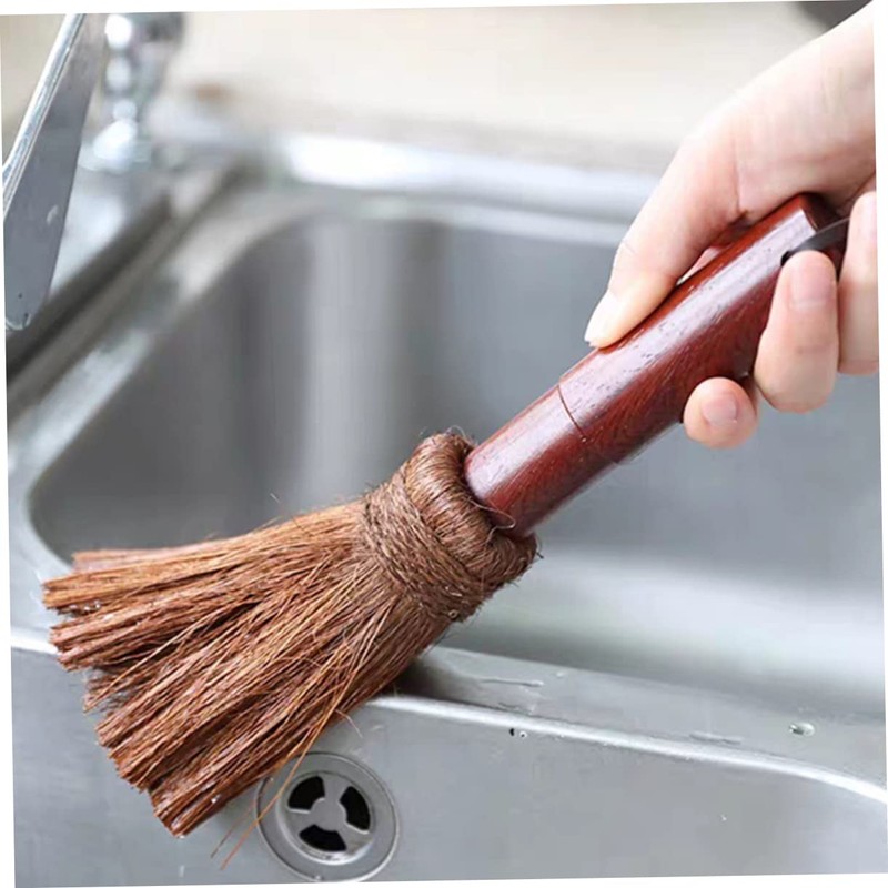 Ciieeo 1PC Handmade Coconut Fiber Pot Brush Kitchen Cleaning Tool