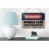 Tin Sign Saying 18 x 12 cm Warning Women Cave