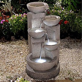 Jeco Multi-Tier Bowls Water Fountain with Led Light