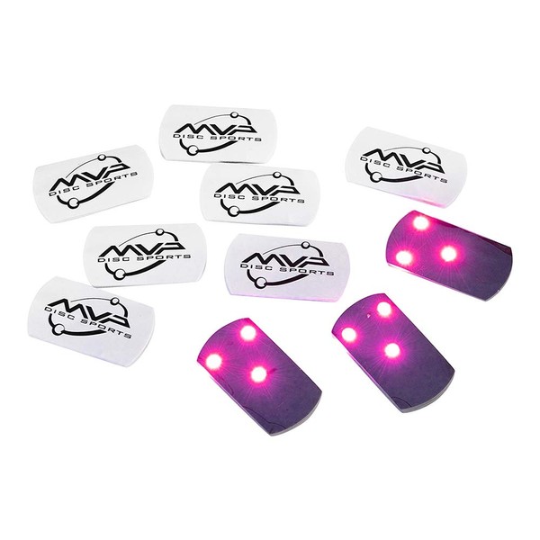 MVP Disc Golf Flat LED Tri-lite Disc Golf Lights (Pack of 10) (Magenta)