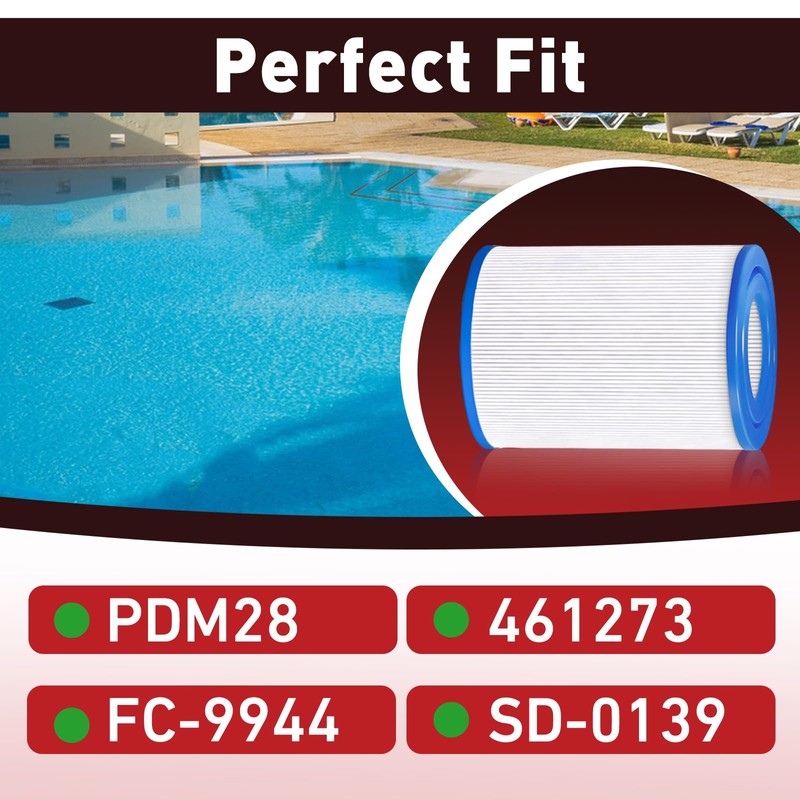 StreytoTek 4 Pcs PDM28 Spa Filter, Compatible with Dream Maker