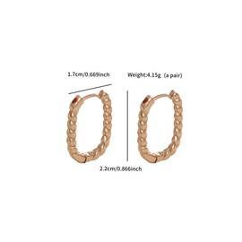 Gold Statement Earrings for Women, Dainty 14K Gold Plated Paperclip Square Chain Link Dangle Hoops Earrings Pin Stud Huggie Earrings Lightweight Hypoallergenic Gold Earring Jewelry Gifts