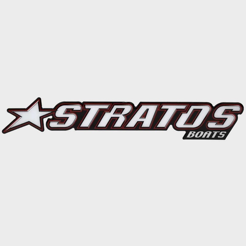 Stratos Boat Raised Decal 203902 | Black White Red Trailer