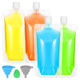 Huiguli Pack of 30 Clear Water Bags, 250ml Reusable Water Bottles with Caps and Funnel, Leakproof Juice Bags for Parties, Picnic, Travel, Sports