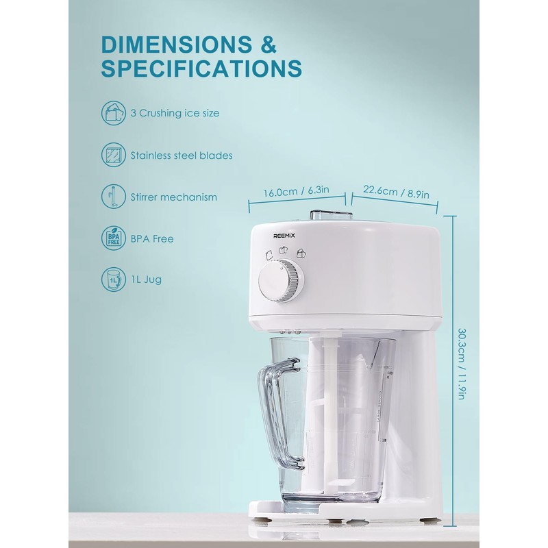 Reemix Shaved Ice Machine, Electric Ice Shaver and Snow Cone