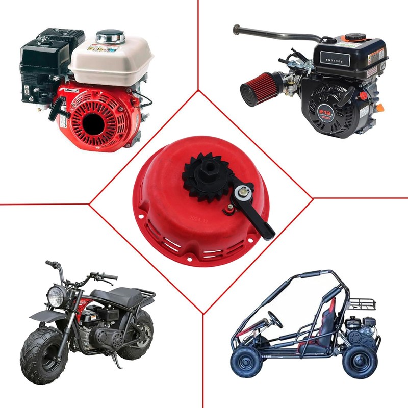 Red Plastic Easy Quick Fast Pull Start Recoil Starter Assembly