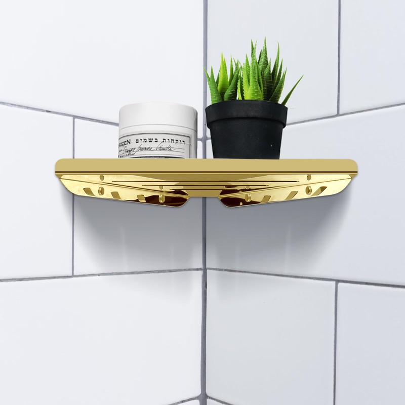Sanbege 2 Pcs 304 Stainless Steel Corner Shelf with Screws,
