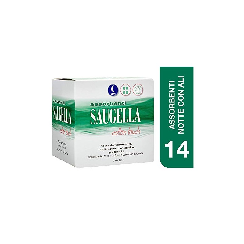 Saugella Cotton Touch assorbenti esterni notte ad azione antiodore con