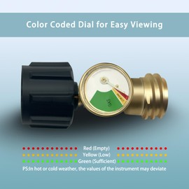 ACESIDN LP Tank Gauge for 5lb-40lb,Liquefied Propane Tank Level Indicator Leak Detector Universal for BBQ Gas Grill, Cylinder, RV Camper, and More Appliances,Type 1 Connection，CSA Certified