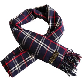 CJ Apparel - Bufanda de moda para hombre con diseño de tartán nepalés, para cara y cuello, Azul Marino Tartan, Talla única