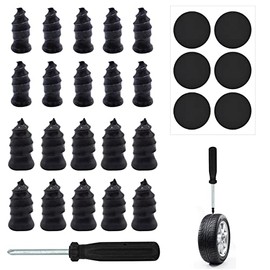 20PCS Tire Repair Rubber Nail, Car Tire Repair Screw in Rubber Plug Nail, Vacuum Tire Repair Nail Fast Repair Tool Self-Service Tire Repair Rubber Nails for Auto Motorcycle (with Screwdriver)