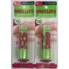 Maybelline New York 2PK Maybelline New York Baby Lips Moisturizing Lip Balm ~Melon Mania ~0.15 oz EA