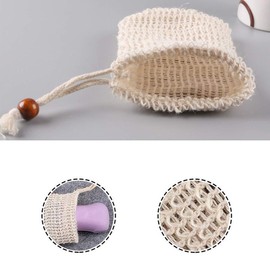 Medsuo 2 PCS Natural Safe and Durable Sisal Fiber Soap Bags, Saver Shampoo Bar Scrubber Pouches for Foaming and Drying Soap Shower Bath Exfoliating