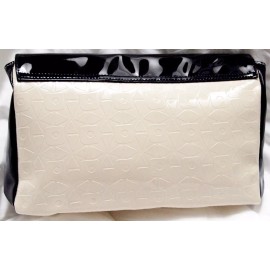 Estee Lauder NEW Estee Lauder Black White Faux Leather PVC Makeup Cosmetic Purse Clutch Bag