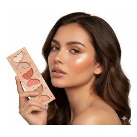 Paleta Facial Rubor 3 En 1 Contorno E Iluminador 3 Tonos