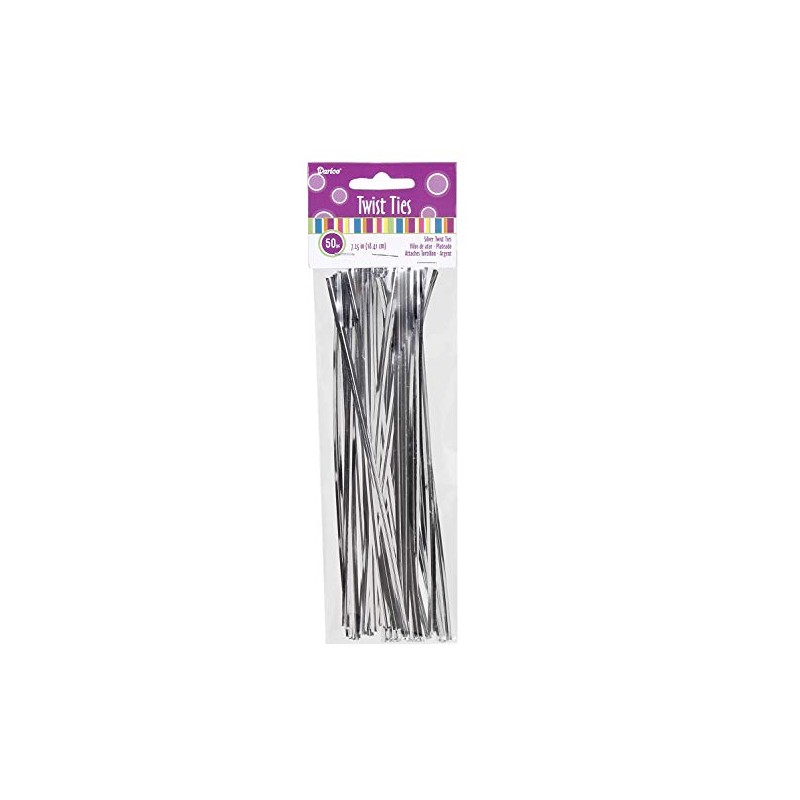 Twist Ties - Silver - 7.25 inches - 50 Pieces