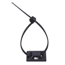 Hicarer 100 Pack Adhesive Clips for Wire Zip Tie Holder Mounts Self Adhesive Cable Base Holders Black Multi Purpose Cords Cable Tie Sticky Desk Wall Organizer