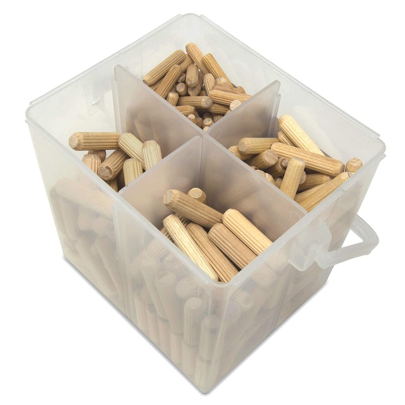 WEN JN400D 400-Piece Fluted Dowel Pin Variety Bucket with 1/4,