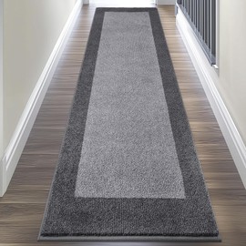 DOMUSTEX Machine Washable Kitchen Rug 24" x 96", Non Slip Kitchen Mat for Floor, Absorbent Entrance Runner Rug for Bedroom, Hallway, Bathroom, Door (Roll Packing)